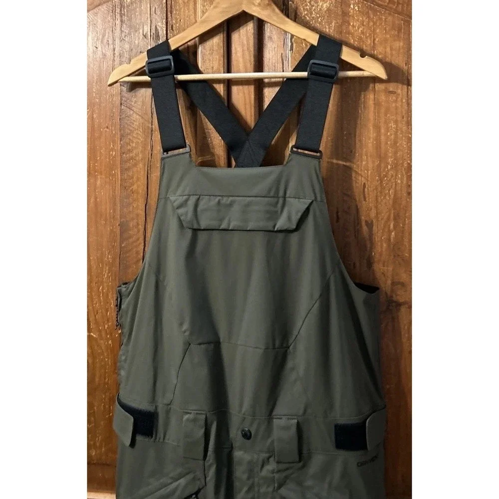 Mens THE NORTH FACE Freedom Bib Skiing Snow Sz Med‎ Thyme DRYVENT EC